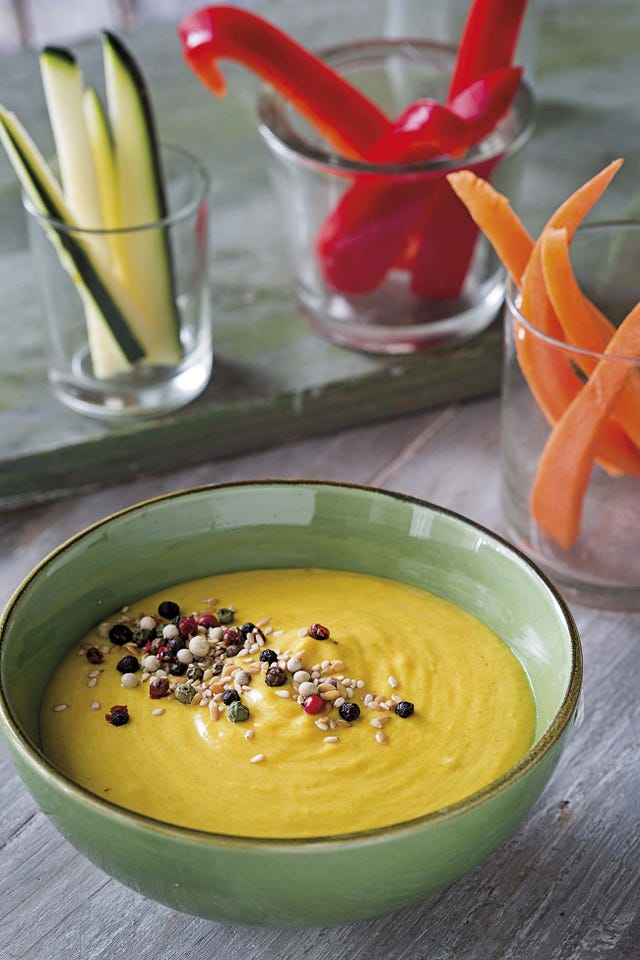 crema de remolacha y garbanzos
