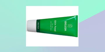 Green, Product, Material property, Font, Cream, Skin care, Brand, Rectangle, Plastic, 