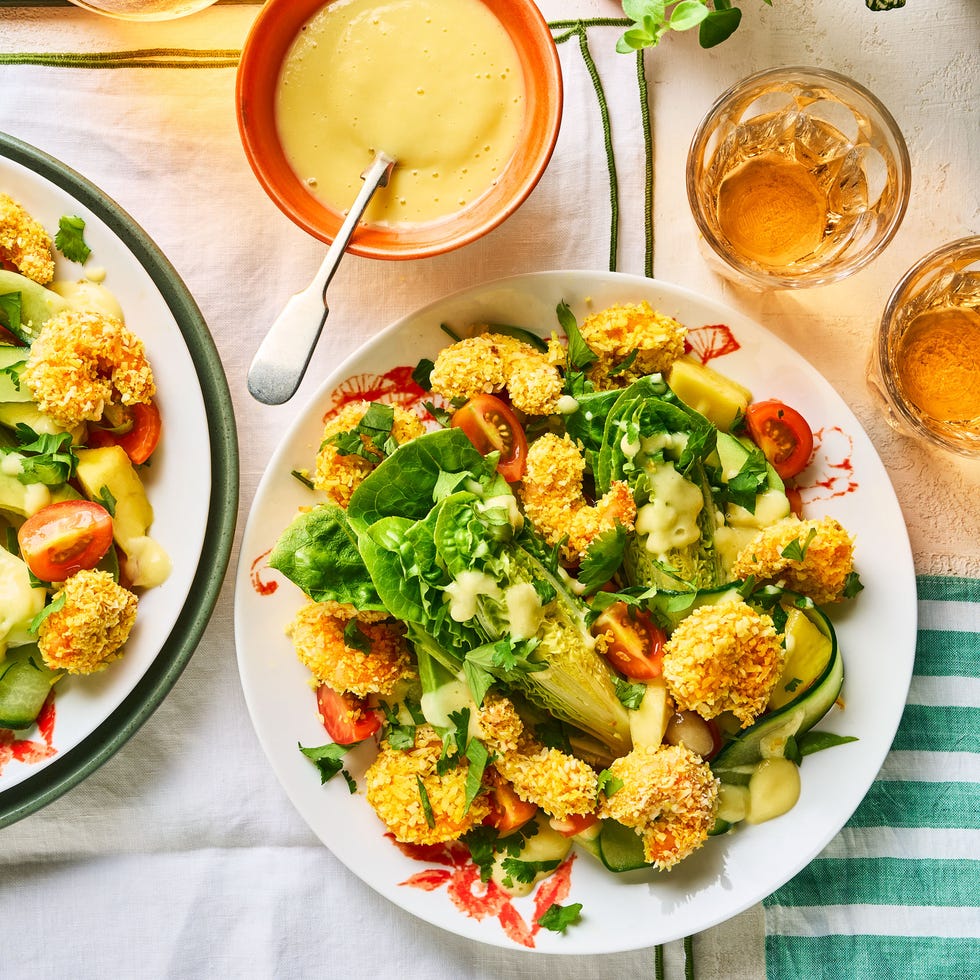 crispy coconut prawn salad