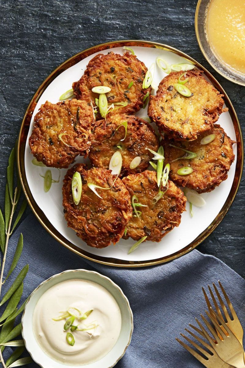 crispy ginger scallion potato pancakes - latke recipes