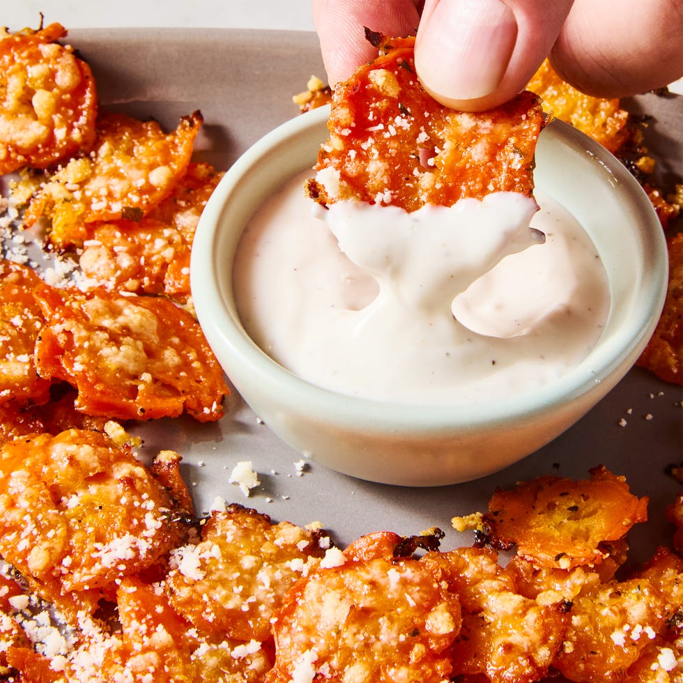 crispy parmesan ranch smashed carrots topped with parmesan