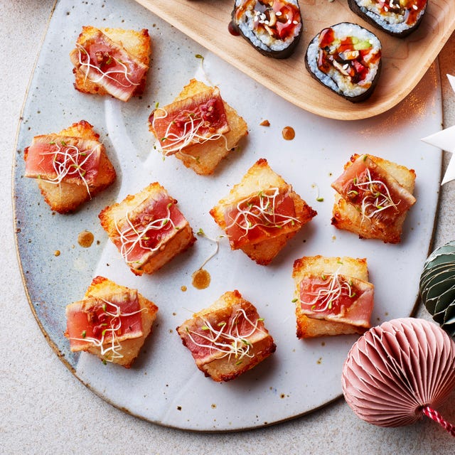 crispy sushi rice lsquocakesrsquo with seared tuna