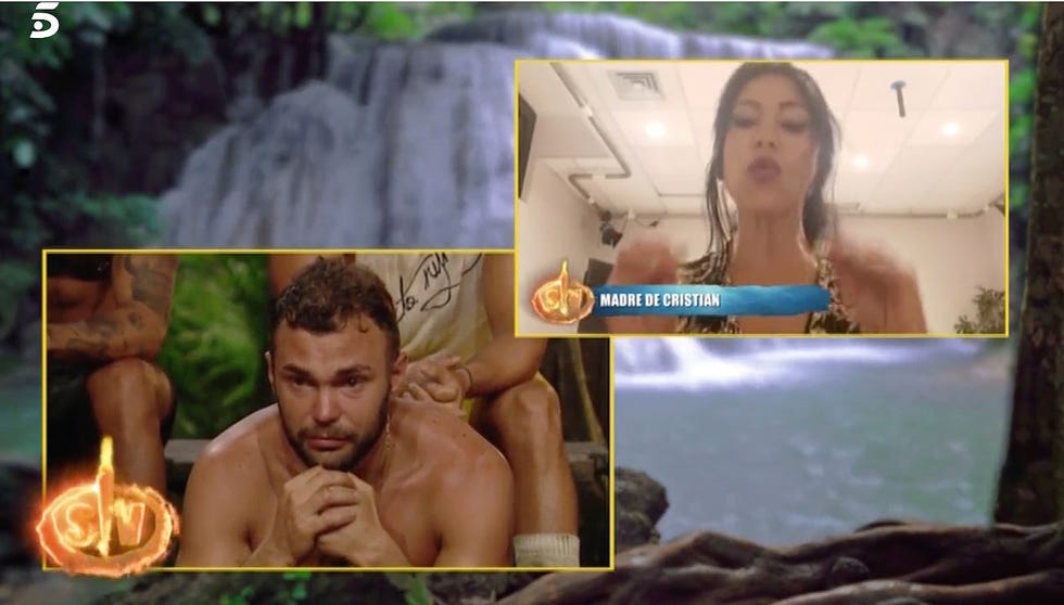 Maite Galdeano tranquiliza a Cristian Suescun en Supervivientes
