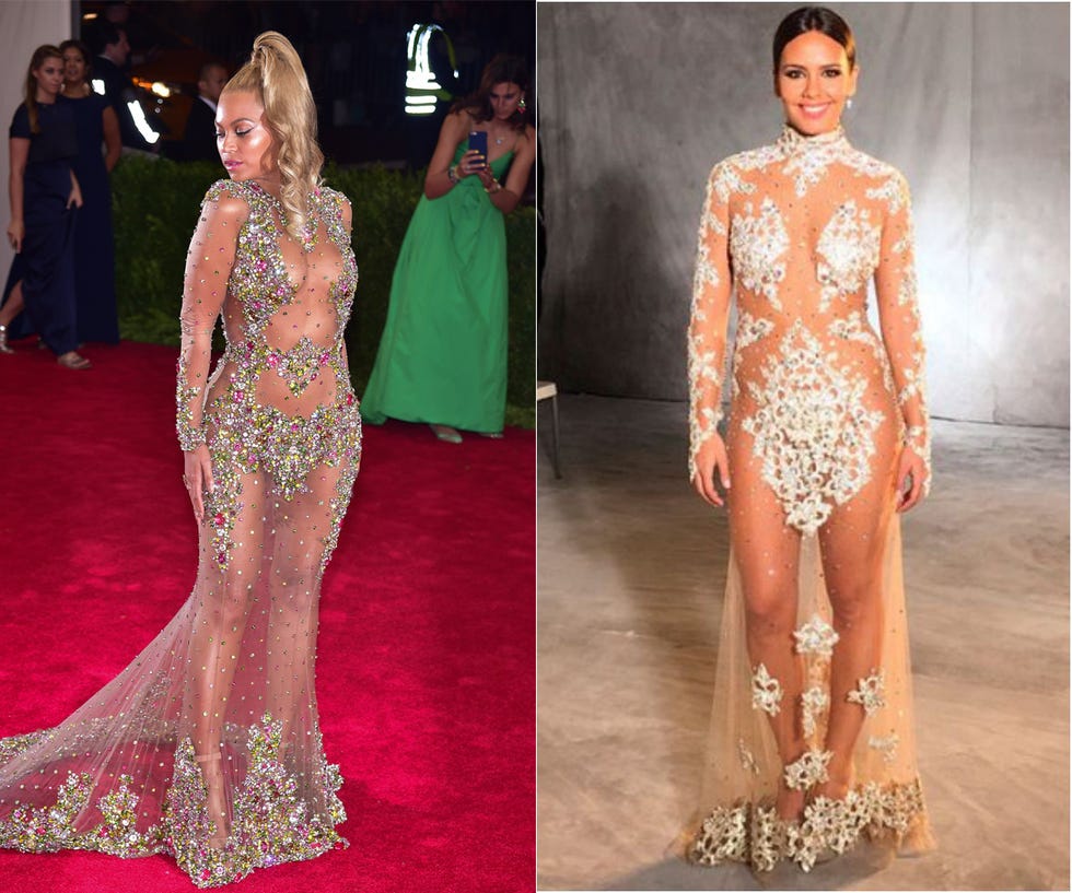 cristina pedroche con su look de las campanadas de 2015, similar al que llevó beyoncé en la gala del met de ese mismo año