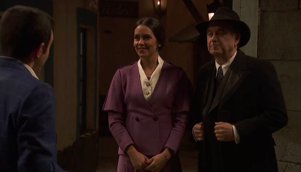 cristina pedroche y roberto brasero en el capítulo final de 'el secreto de puente viejo'