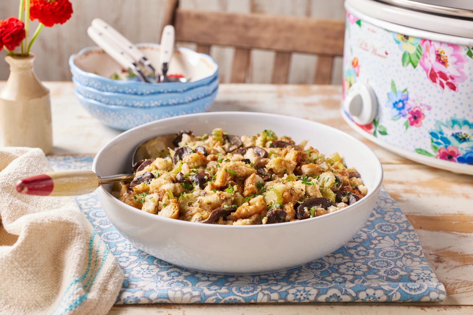 Easy Crockpot Stuffing - perfect every time! Recipe - Rachel Cooks®