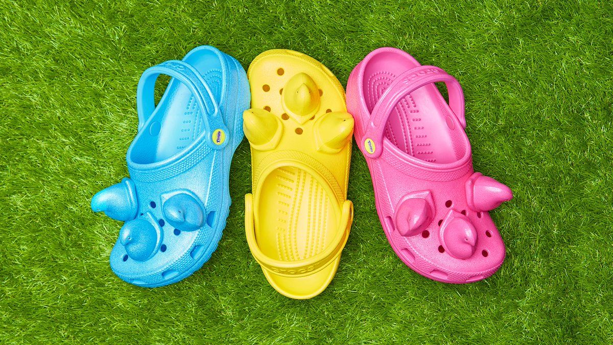 NEW Peeps X Crocs Pink Marshmallow Peeps Classic Clog Slip On Shoe Sandal 