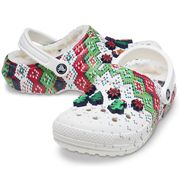 crocs classic lined ugly christmas sweater holiday charm clog