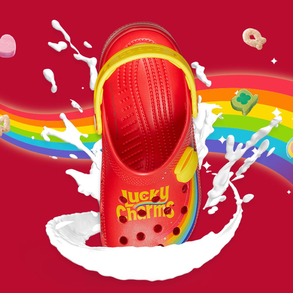 Crocs Unveils Lucky Charms Edition Red Clogs and Jibbitz