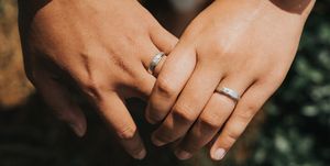 cropped image of lesbian couple wearing rings