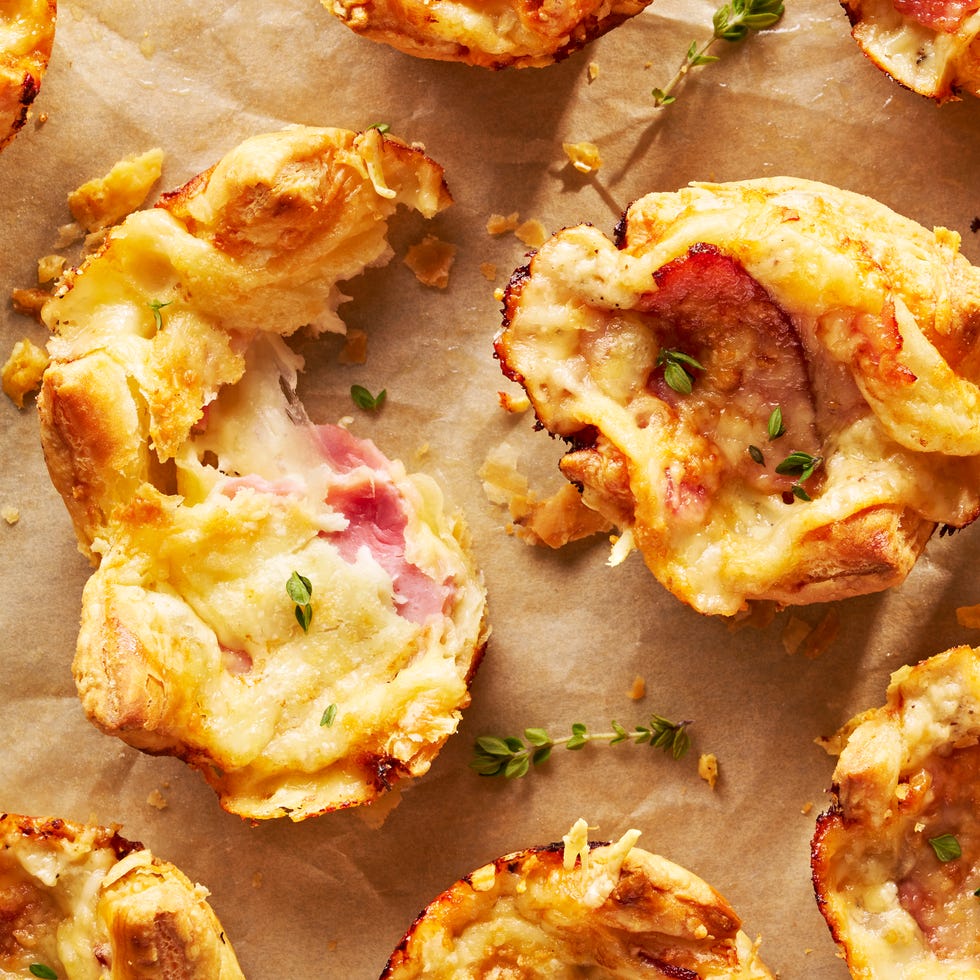 ham and cheese bites in puff pastry