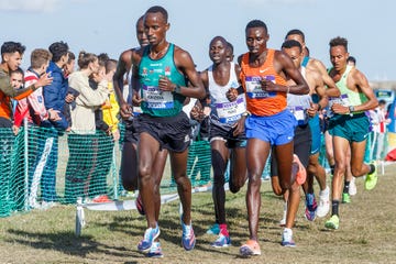 varios atletas participan en la carrera absoluta masculino del xviii cross internacional de atapuerca
