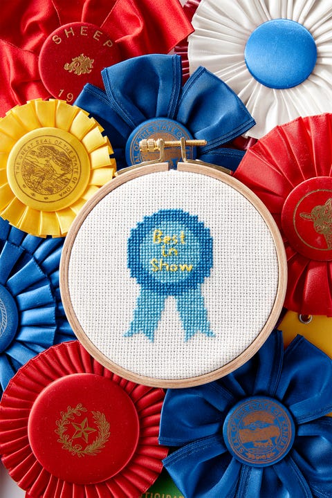 free cross stitch pattern blue ribbon