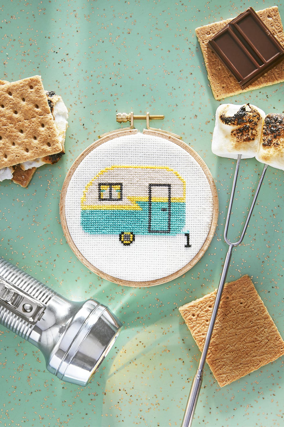 camper cross stitch pattern