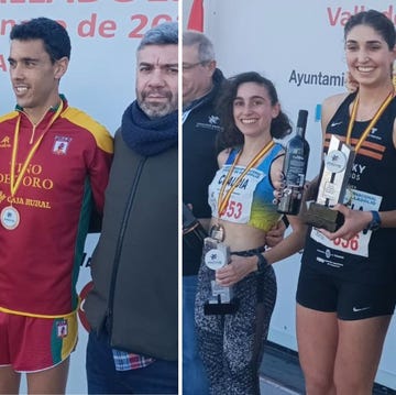 Javi Guerra y Laura Luengo reciben los premios por ganar el Cross de Valladolid javi guerra y laura luengo reciben los premios por ganar el cross de valladolid
