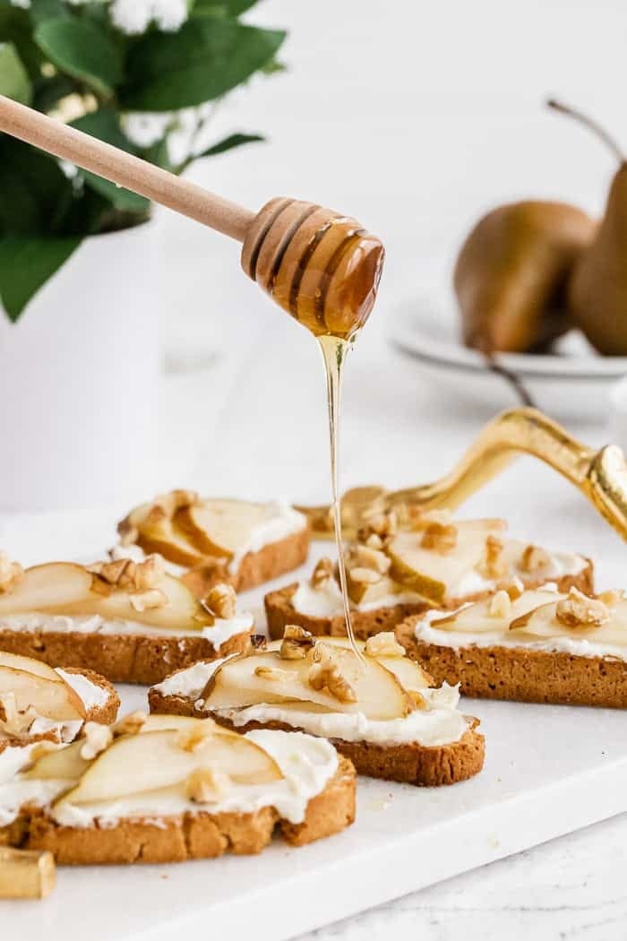 crostini recipes honey whipped goat cheese crostini