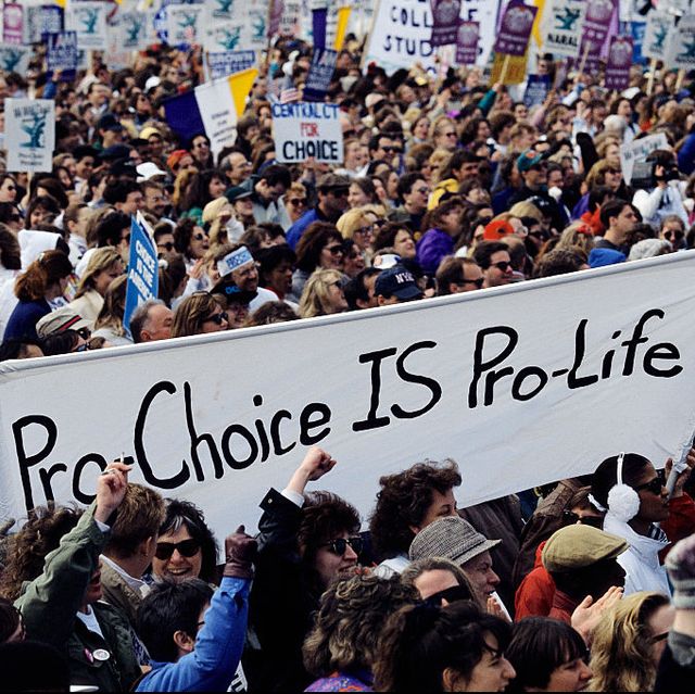 Pro-Choice Crowd Demonstrating at Abortion Rights March