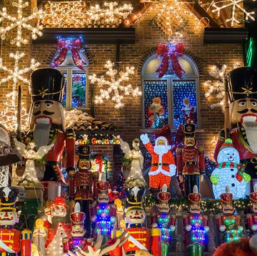 crowds invade dyker heights in new york to view the christmas light extravagnaza