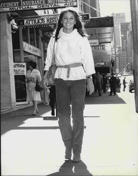 Crowdstopper photographed in Elizabeth Street, City.Maryanne Ryan, 23, wearing rust coloured cord jeans, suede boots and a cream polo neck jumper.