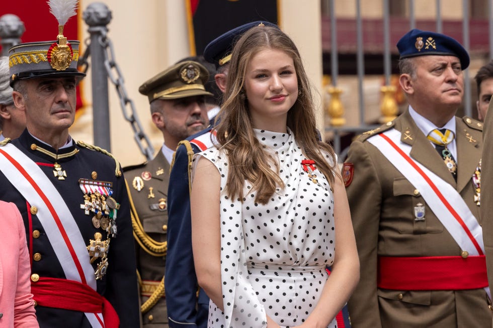 spanish royals and princess leonor attend a military event in zaragoza