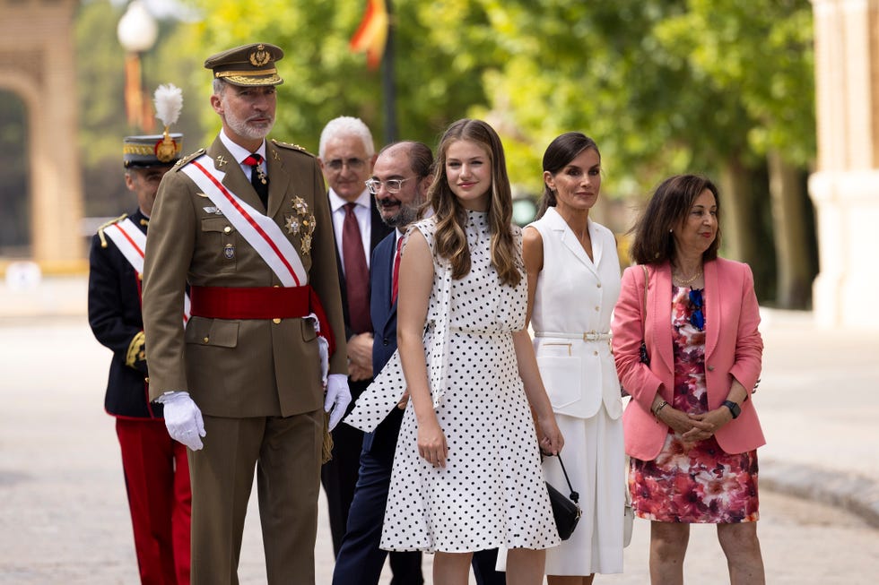 spanish royals and princess leonor attend a military event in zaragoza