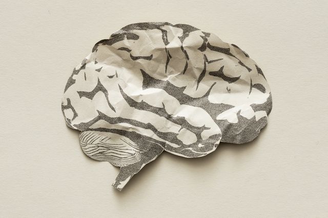 crumpled paper brain