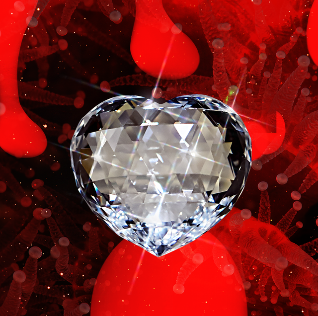 a heart shaped crystal
