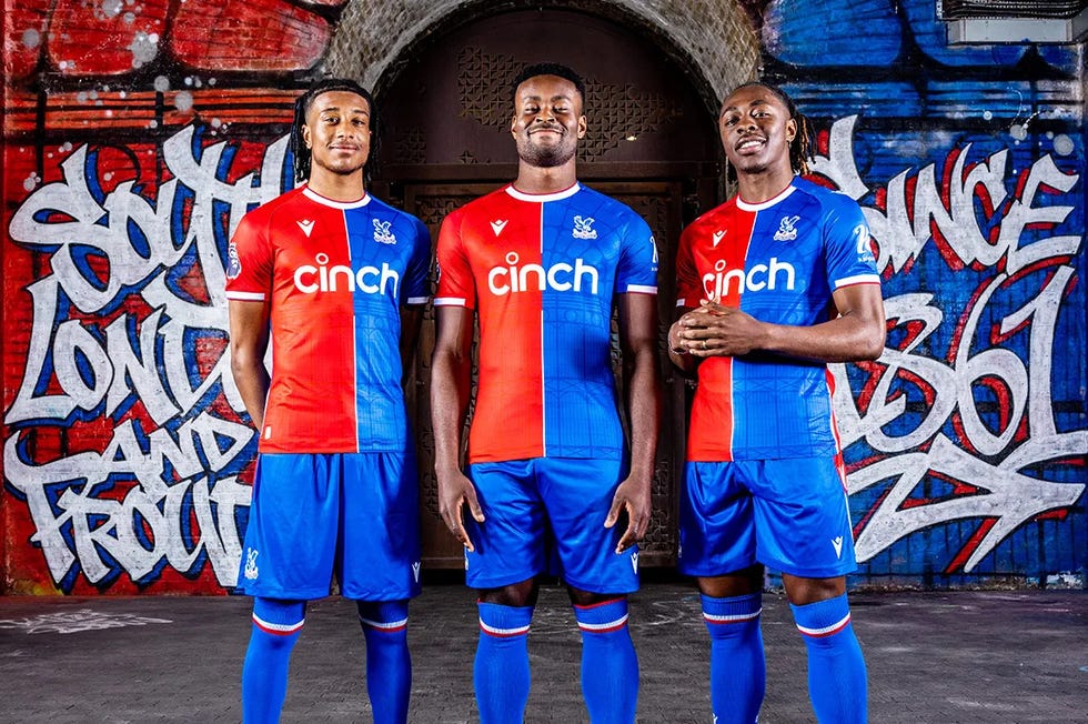 crystal palace 202324 premier league home kit macron