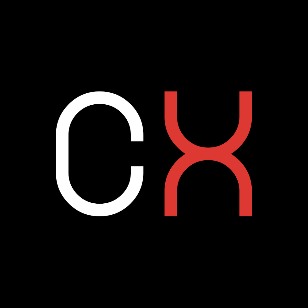 Logo featuring the letters C and X in contrasting colors