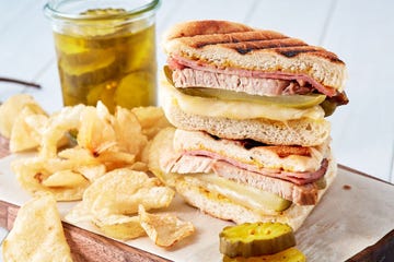 cuban sandwich with potato chips
