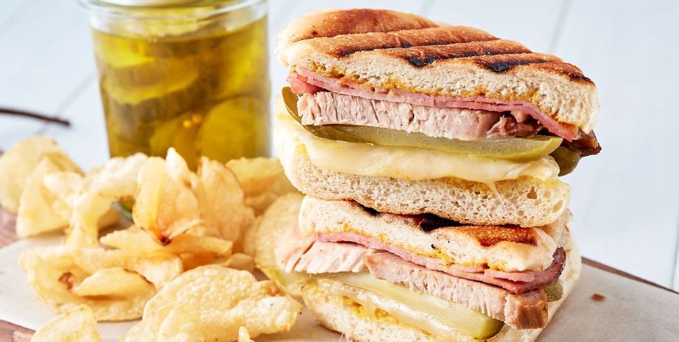 cuban sandwich with potato chips
