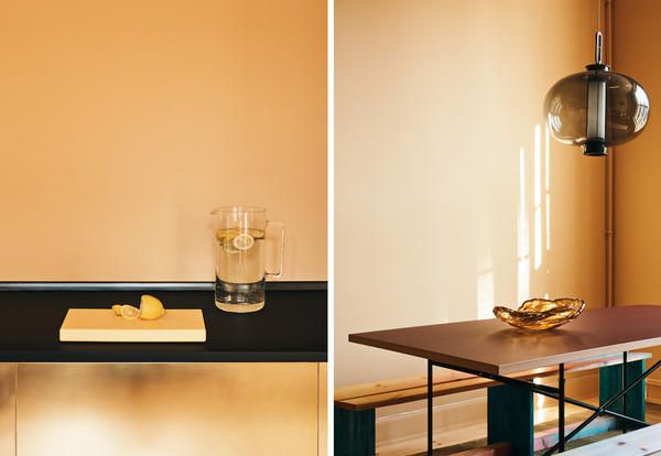 Danish fashion designer Stine Goya appointed brand Reform to upgrade standard IKEA cabinetry into 100% polished brass kitchen