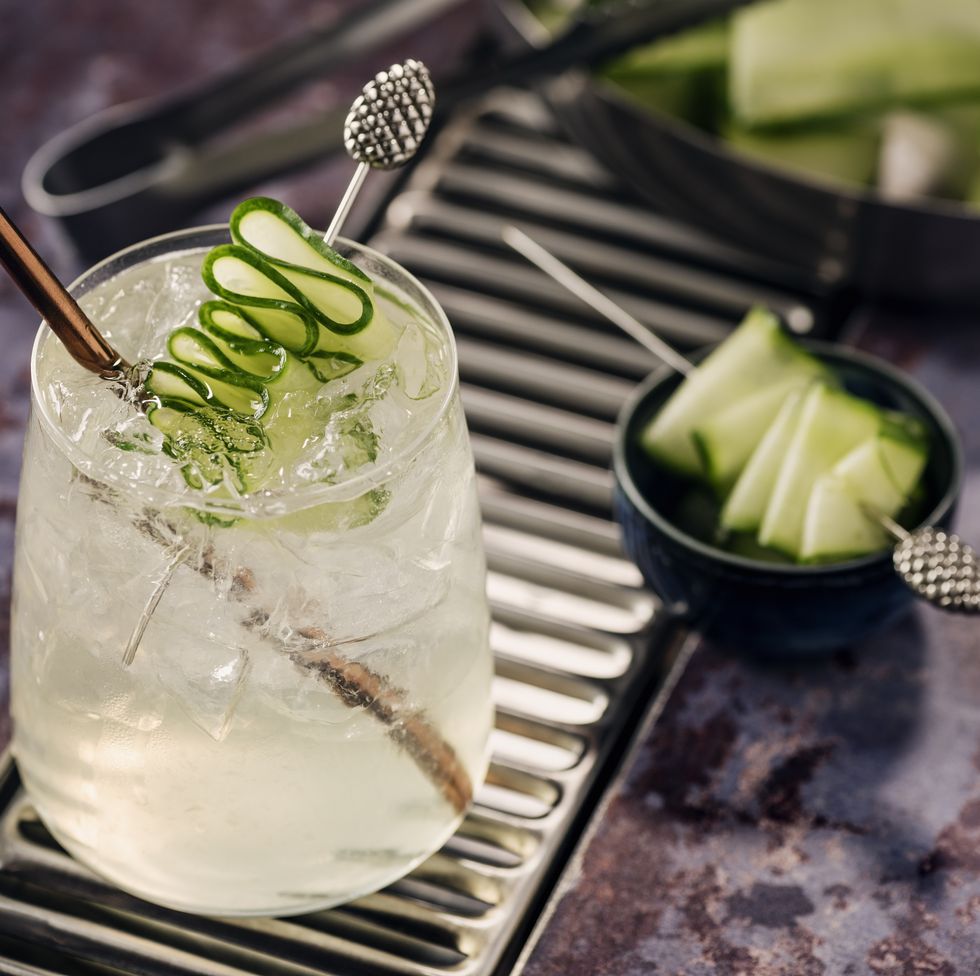 cucumber gimlet mocktail