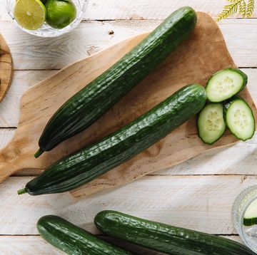 cucumber sliced on the cutting board, salad ingredient