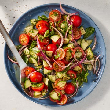 cucumber, onion, tomato salad