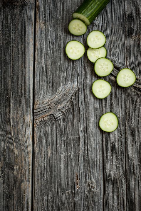 Cucumbers on Wooden Surface
