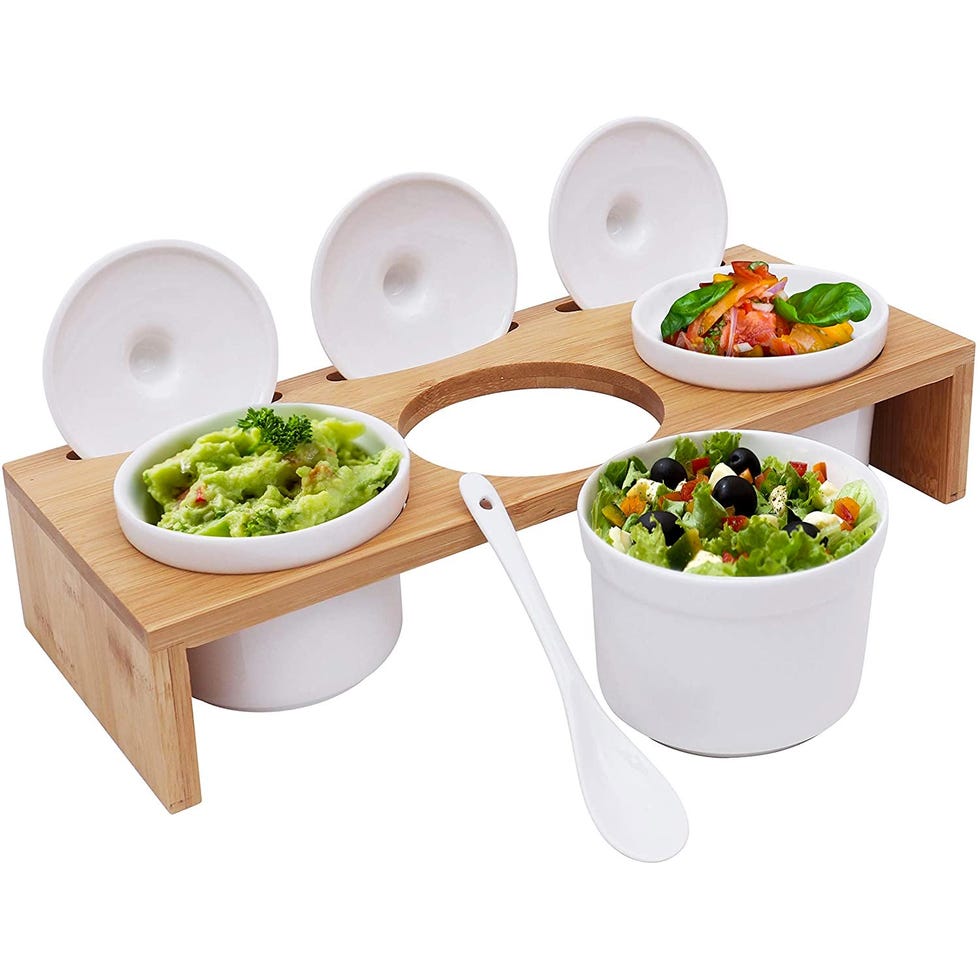 cuencos para aperitivos con tapa y soporte
