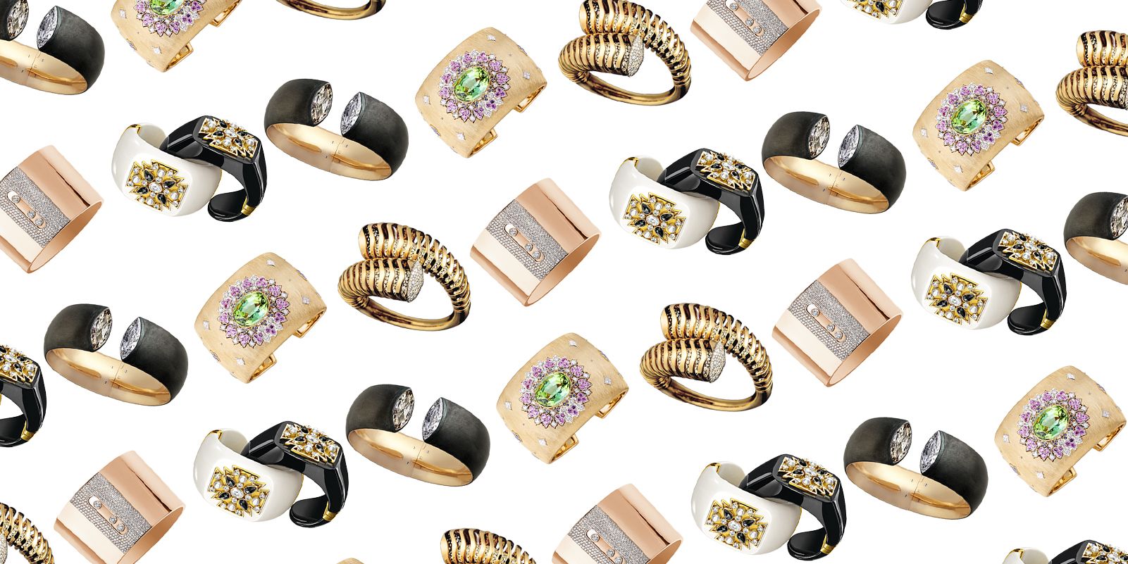 Gabriel & Co 14K White Gold Bujukan Bead Split Cuff Bracelet with Quat –  Moyer Fine Jewelers