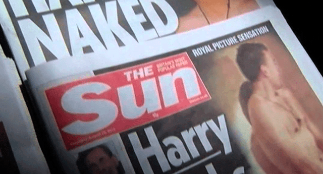 portada de the sun con harry de inglaterra