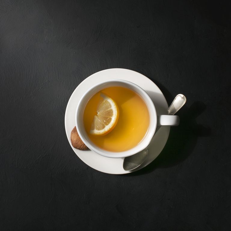 A cup of lemon tea.
