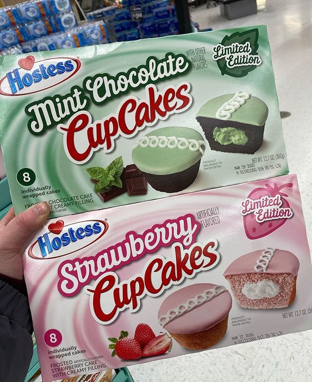 Hostess Has Mint Chocolate Flavored Cupcakes