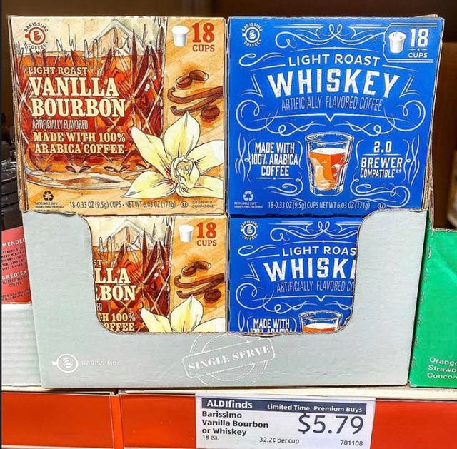 aldi whiskey flavored coffee