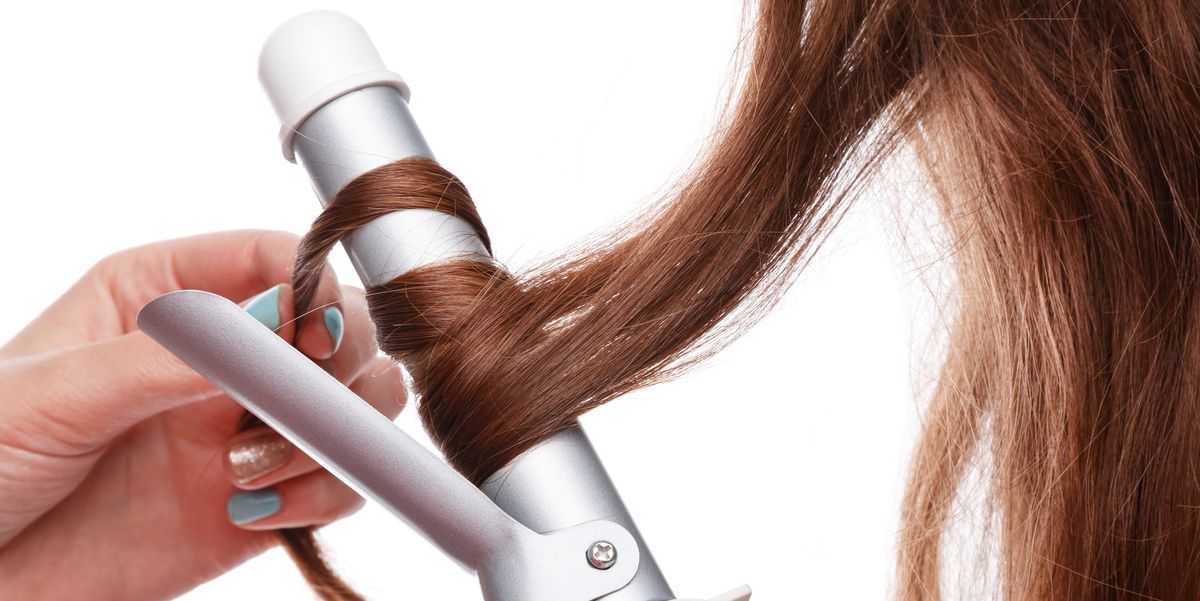 curling iron and hair