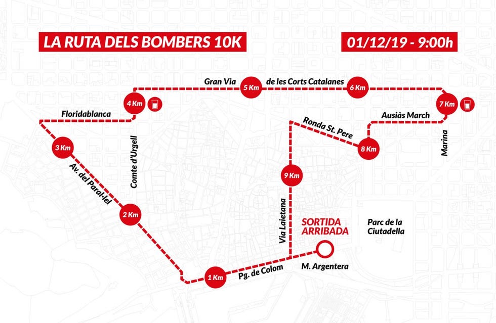 El recorrido de la Cursa dels Bombers 2019