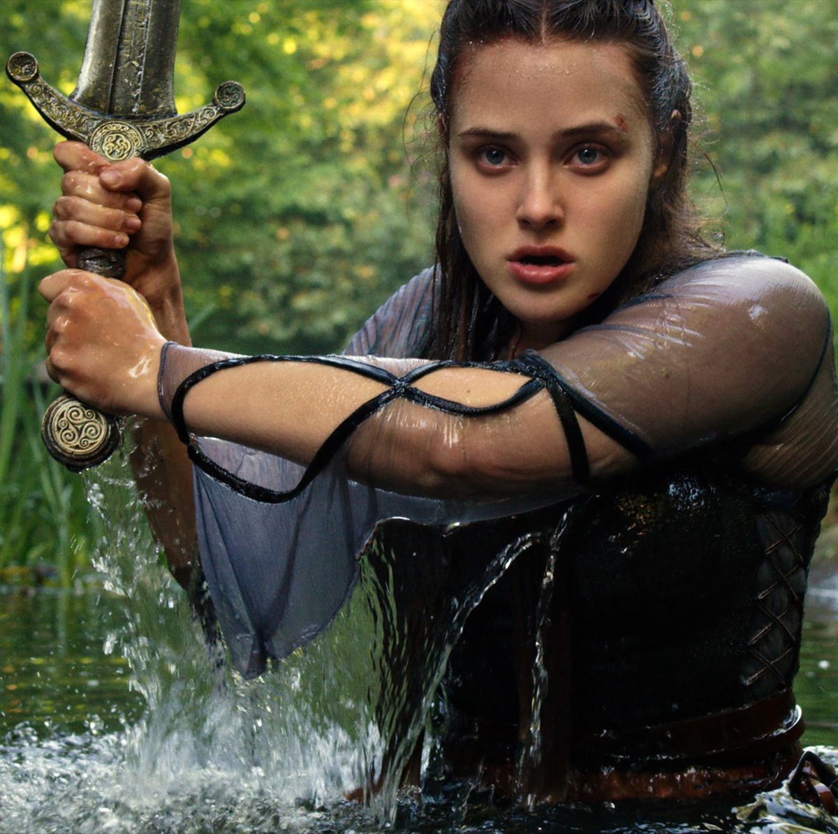 cursed l to r katherine langford as nimue in episode 104 of cursed cr netflix © 2020