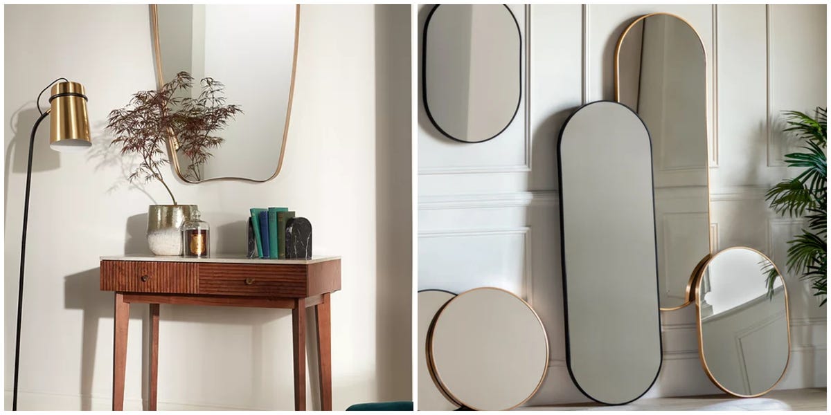 Irregular Bean Wall Mirror Home Decor Asymmetrical Unique Mirror Bathroom  Mirror