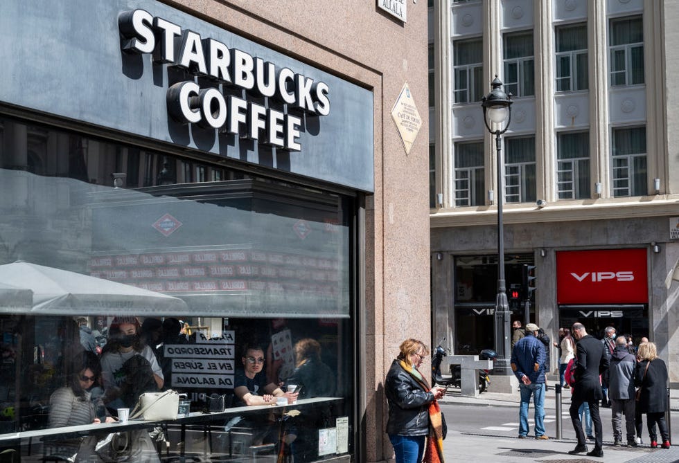 customers are seen at the american multinational chain