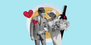 Illustration, Love, Valentine's day, Wine bottle, Gesture, Heart, Bottle, Style, 