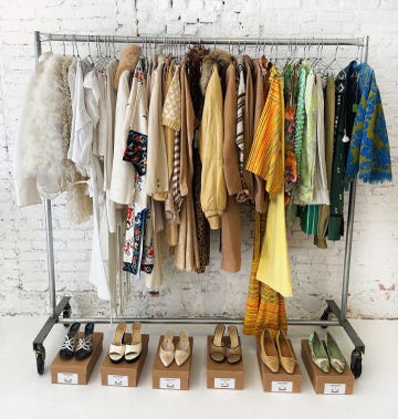 a rack of clothing