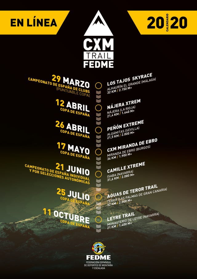 Calendario oficial FEDME